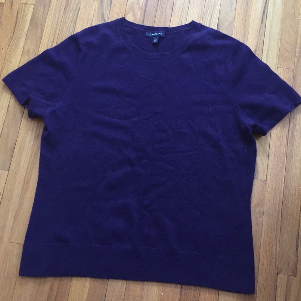 Lands’ End Cashmere Short Sleeved Sweater